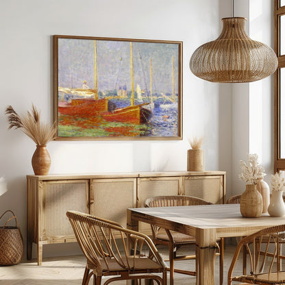 Experience tranquility and calm with this impressionistic depiction of a serene harbor scene. This for Dining