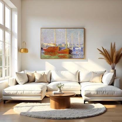 Experience tranquility and calm with this impressionistic depiction of a serene harbor scene. This for Living Room