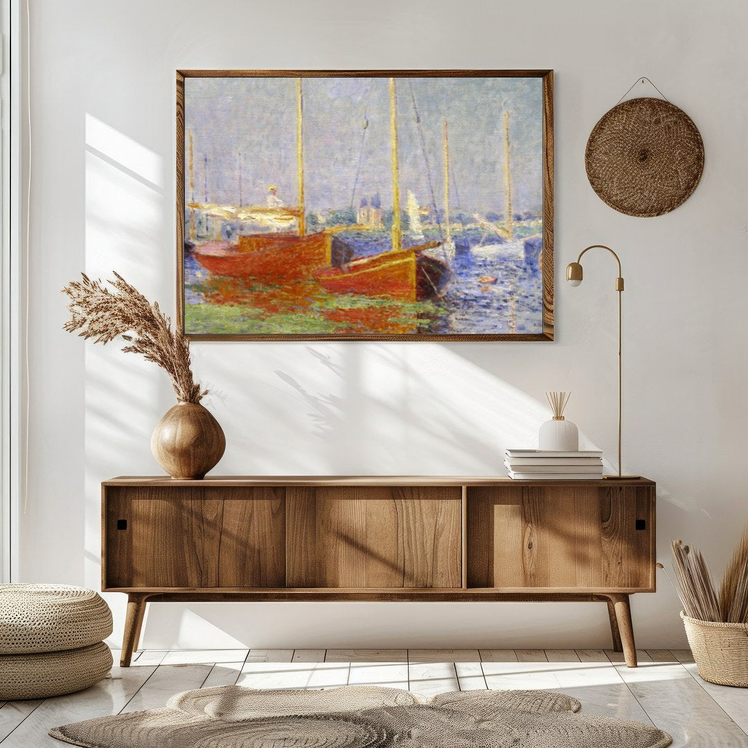 Experience tranquility and calm with this impressionistic depiction of a serene harbor scene. This for Sitting Area