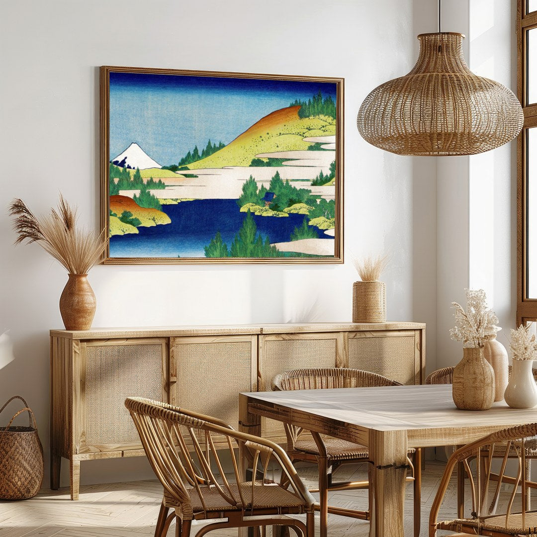 Immerse yourself in the tranquility of this exquisite landscape depicting the iconic Mount Fuji. for Dining