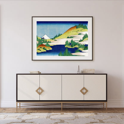 Immerse yourself in the tranquility of this exquisite landscape depicting the iconic Mount Fuji. for Foyer