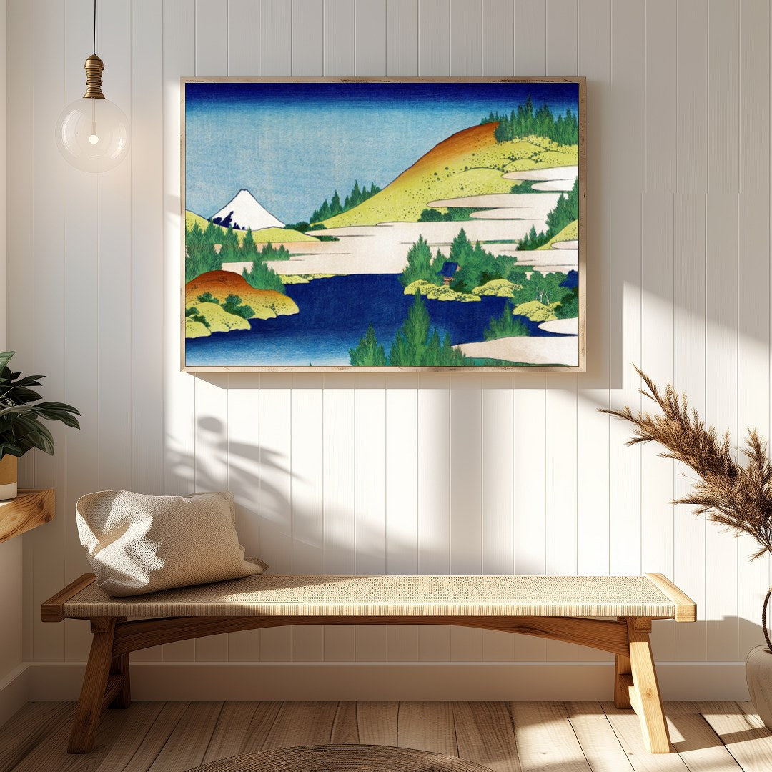 Immerse yourself in the tranquility of this exquisite landscape depicting the iconic Mount Fuji. for Hallway