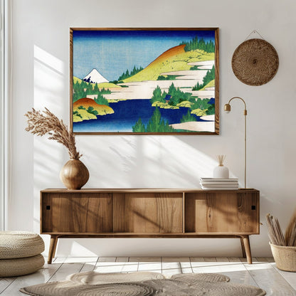 Immerse yourself in the tranquility of this exquisite landscape depicting the iconic Mount Fuji. for Sitting Area