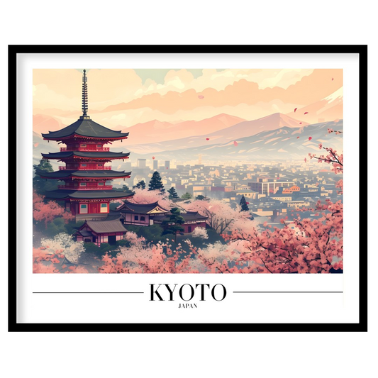 Experience the tranquility of Kyoto through this stunning artwork, capturing the iconic pagoda for room