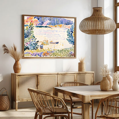 Immerse yourself in the tranquil beauty of this exquisite watercolor painting. With vibrant strokes for Dining