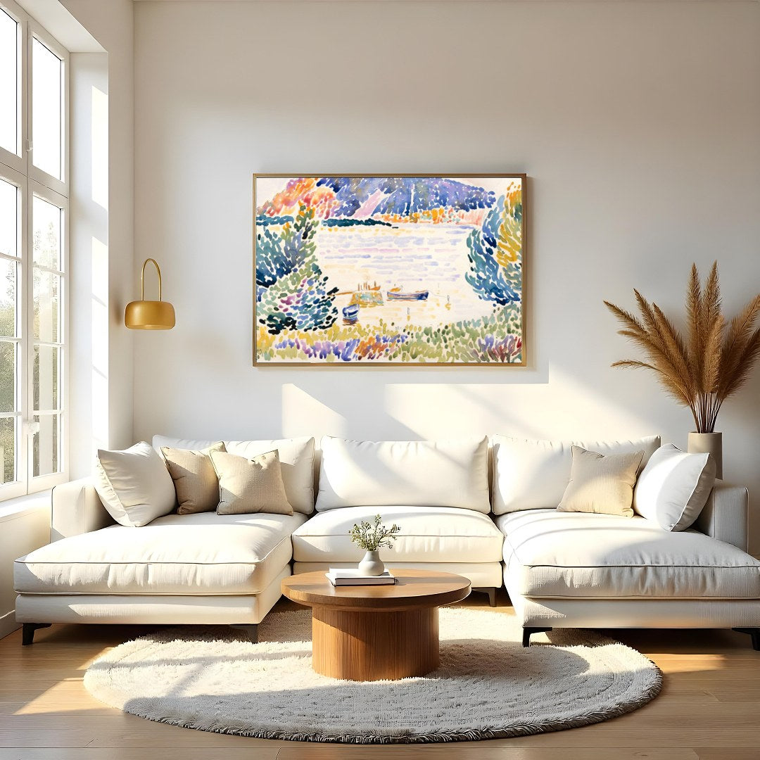 Immerse yourself in the tranquil beauty of this exquisite watercolor painting. With vibrant strokes for Living Room