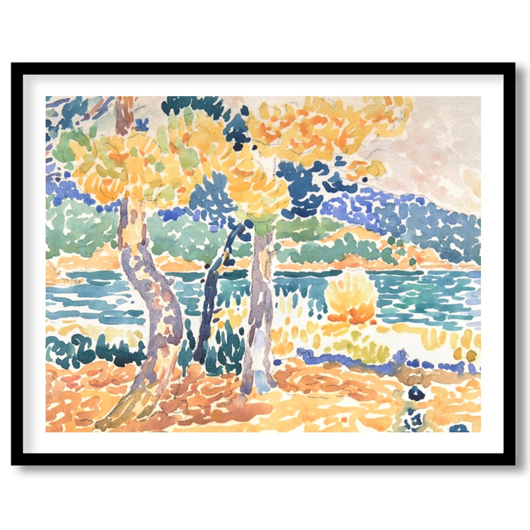 Bring the tranquility of the outdoors into your space with this vibrant impressionistic lakeside for loft