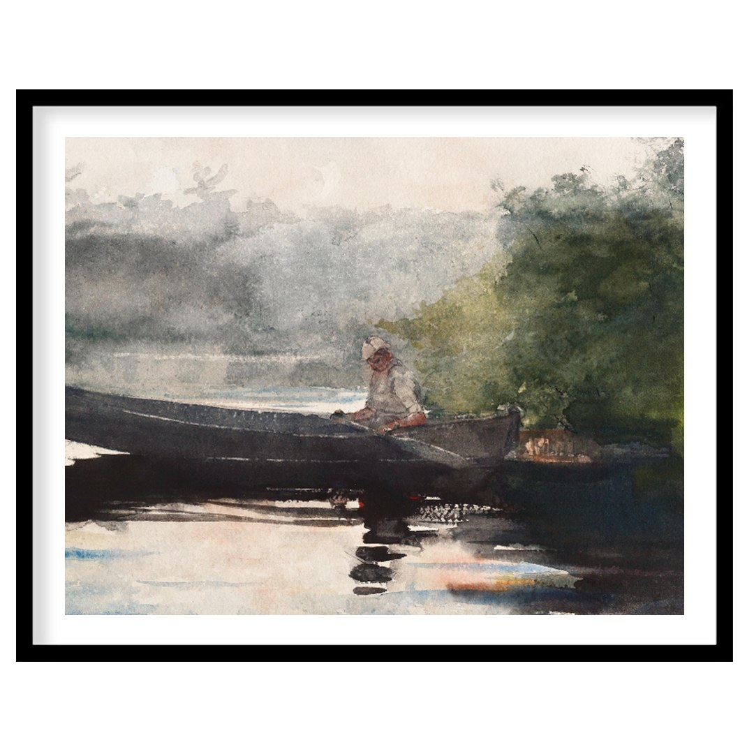 This captivating watercolor piece invites you to a peaceful morning by the lake. The gentle for interior