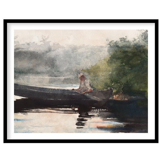 This captivating watercolor piece invites you to a peaceful morning by the lake. The gentle for interior