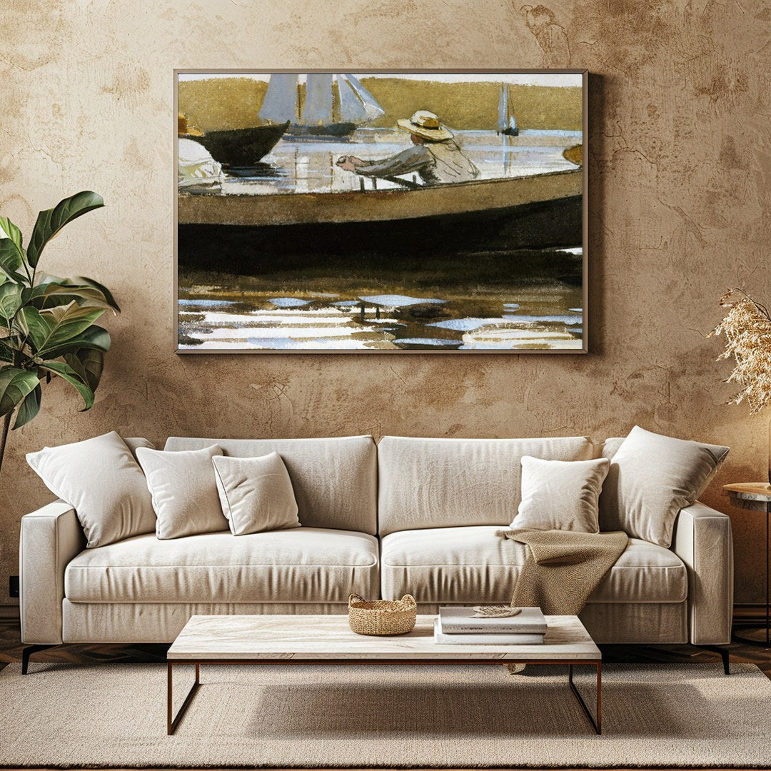 Experience the tranquil allure of 'Serene Lakeside Reflections,' capturing a timeless moment on for Family Room