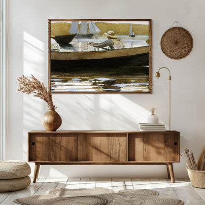 Experience the tranquil allure of 'Serene Lakeside Reflections,' capturing a timeless moment on for Sitting Area