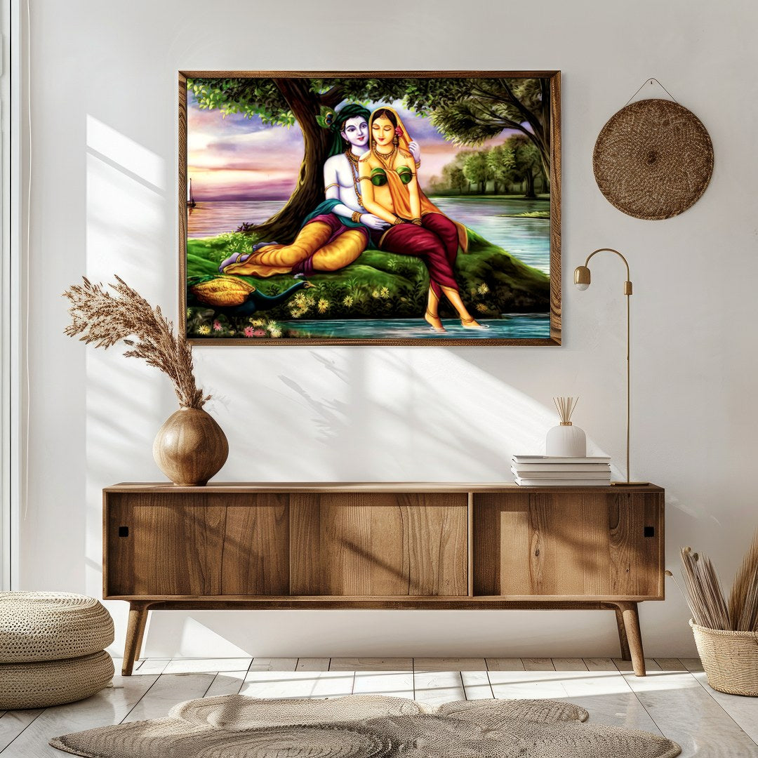 Immerse yourself in tranquility with this captivating artwork, depicting two serene figures nestled for Sitting Area