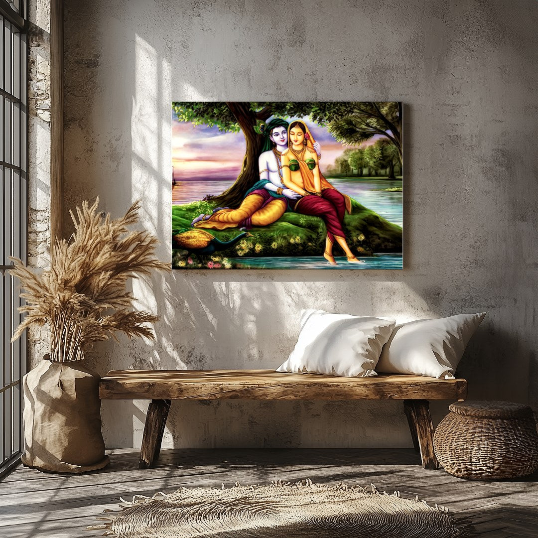 Immerse yourself in tranquility with this captivating artwork, depicting two serene figures nestled for Veranda