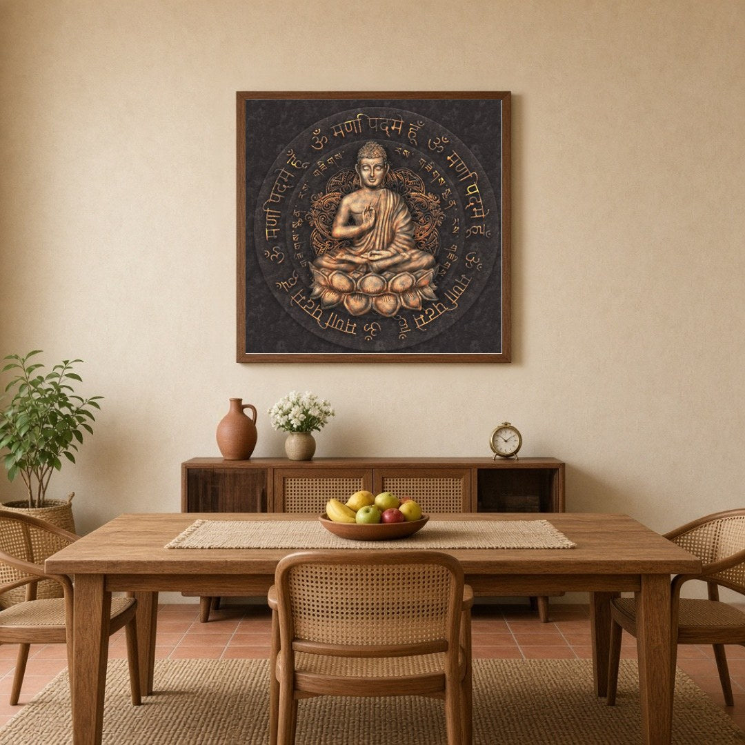 Invite tranquility into your space with this exquisite Buddha artwork, designed to enhance harmony for Dining