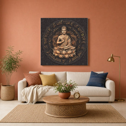 Invite tranquility into your space with this exquisite Buddha artwork, designed to enhance harmony for Living Room