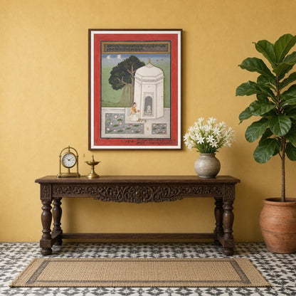 Immerse yourself in the tranquility of Indian culture with this exquisite artwork depicting a for Entrance