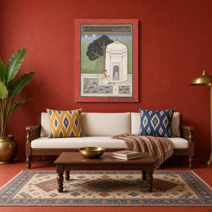 Immerse yourself in the tranquility of Indian culture with this exquisite artwork depicting a for Living Room