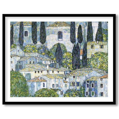 Immerse yourself in the tranquil beauty of this Mediterranean village, captured with intricate for living-space
