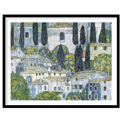 Immerse yourself in the tranquil beauty of this Mediterranean village, captured with intricate for living-space