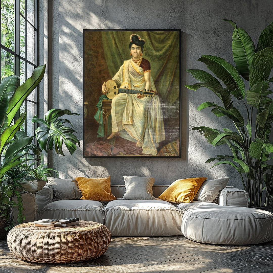 Immerse yourself in the grace of history with this stunning artwork depicting a poised musician. for Balcony