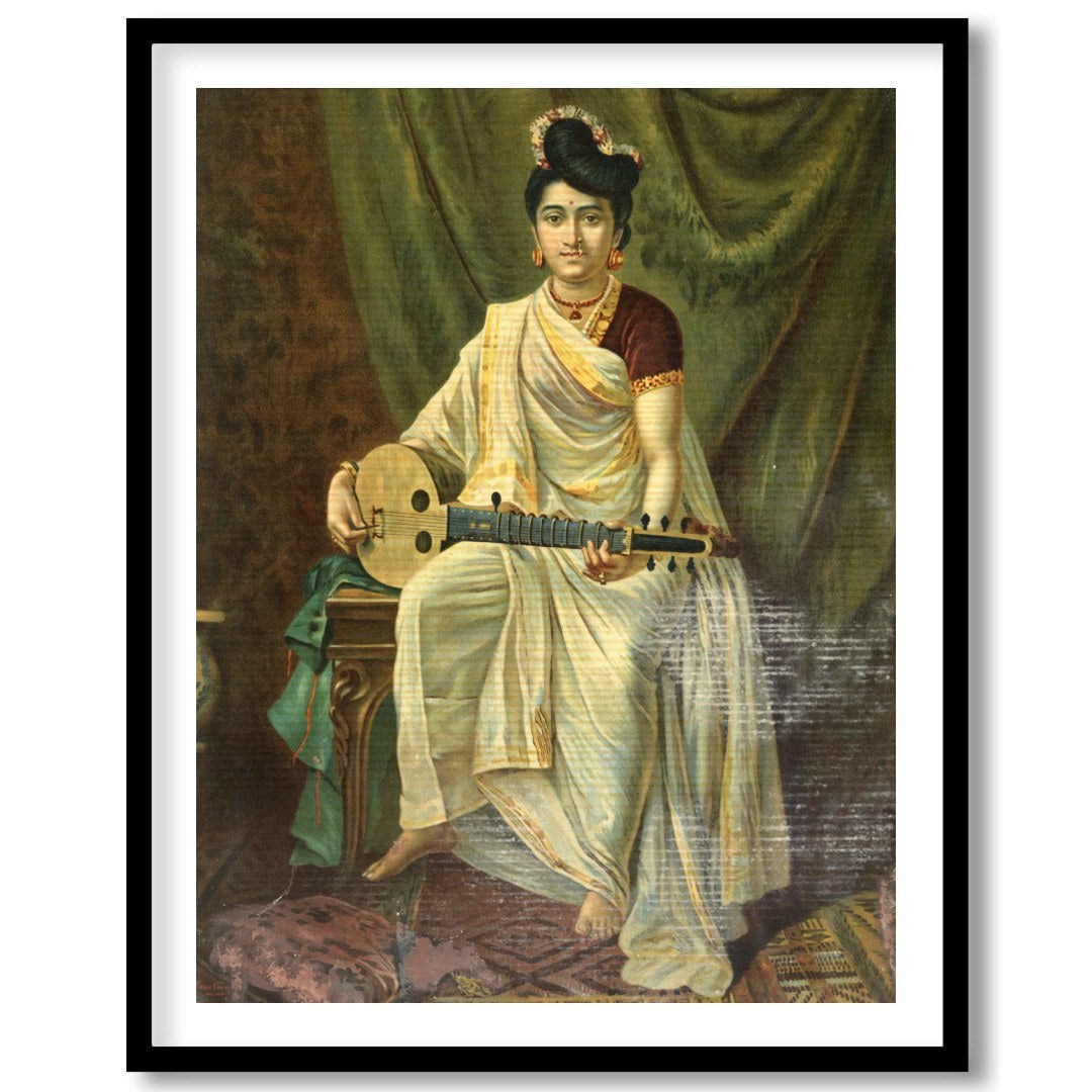 Immerse yourself in the grace of history with this stunning artwork depicting a poised musician. for haven