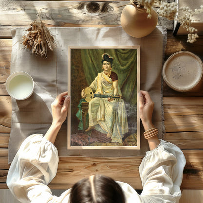 Immerse yourself in the grace of history with this stunning artwork depicting a poised musician. for Kitchen
