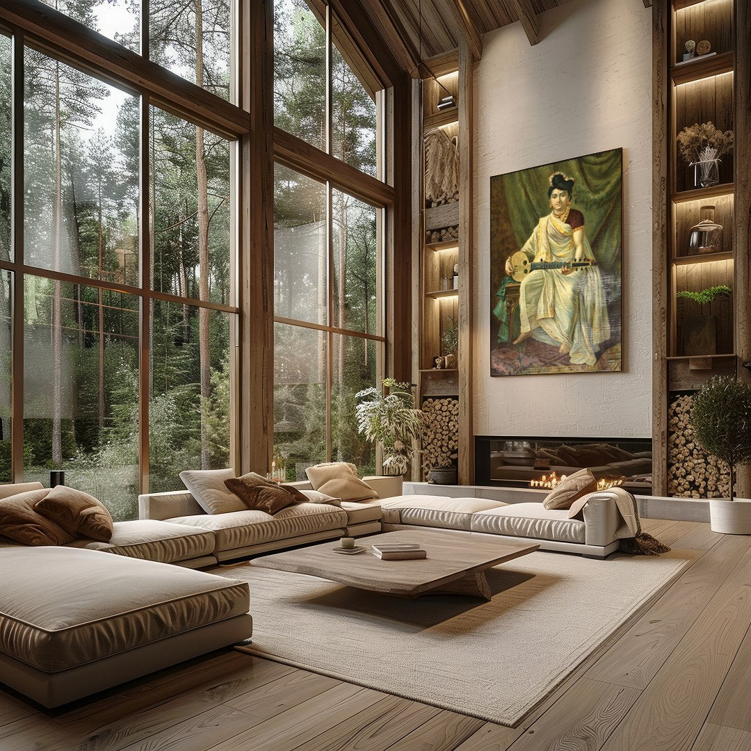 Immerse yourself in the grace of history with this stunning artwork depicting a poised musician. for Living Room