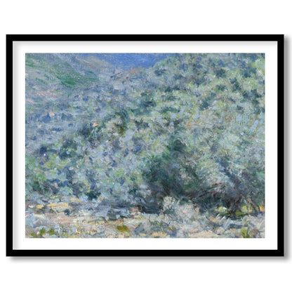 Immerse yourself in the tranquil beauty of this mountain landscape, expertly capturing the essence for decor