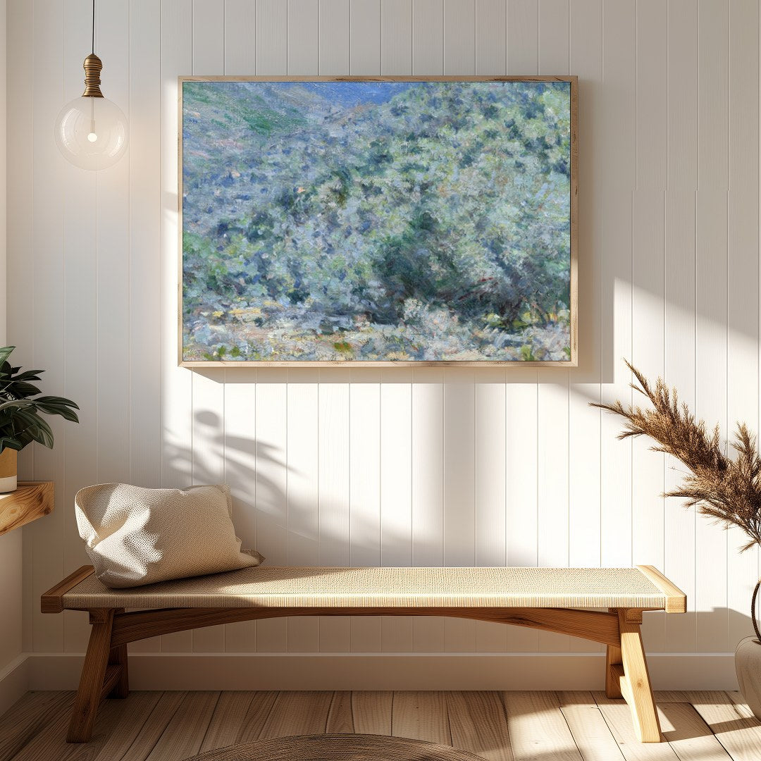Immerse yourself in the tranquil beauty of this mountain landscape, expertly capturing the essence for Hallway
