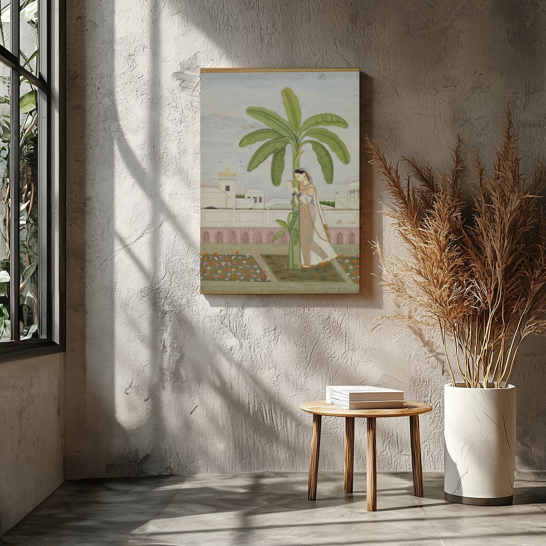 Delve into the tranquility of classical elegance with this intricate Mughal miniature-style for Entrance