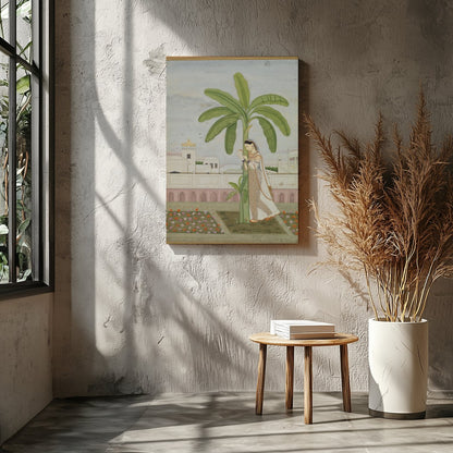 Delve into the tranquility of classical elegance with this intricate Mughal miniature-style for Entrance