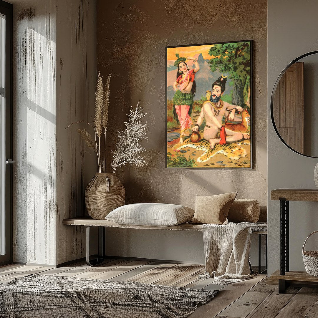 Immerse yourself in the captivating allure of this vibrant artwork showcasing a serene encounter for abode