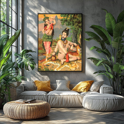 Immerse yourself in the captivating allure of this vibrant artwork showcasing a serene encounter for Balcony