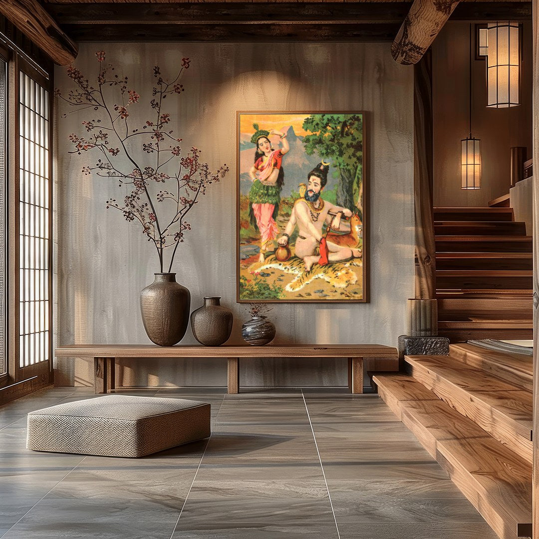 Immerse yourself in the captivating allure of this vibrant artwork showcasing a serene encounter for Hall