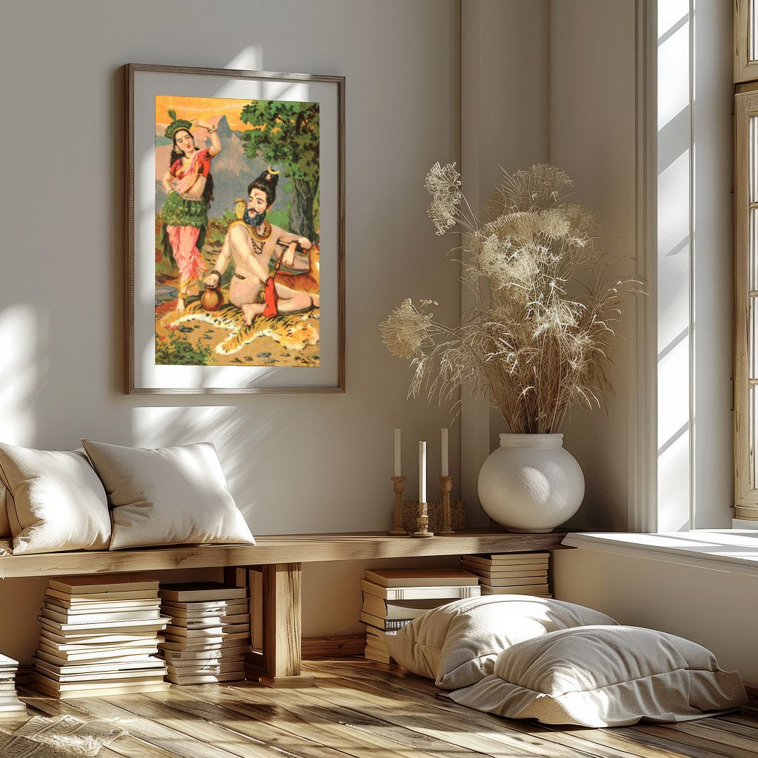 Immerse yourself in the captivating allure of this vibrant artwork showcasing a serene encounter for space