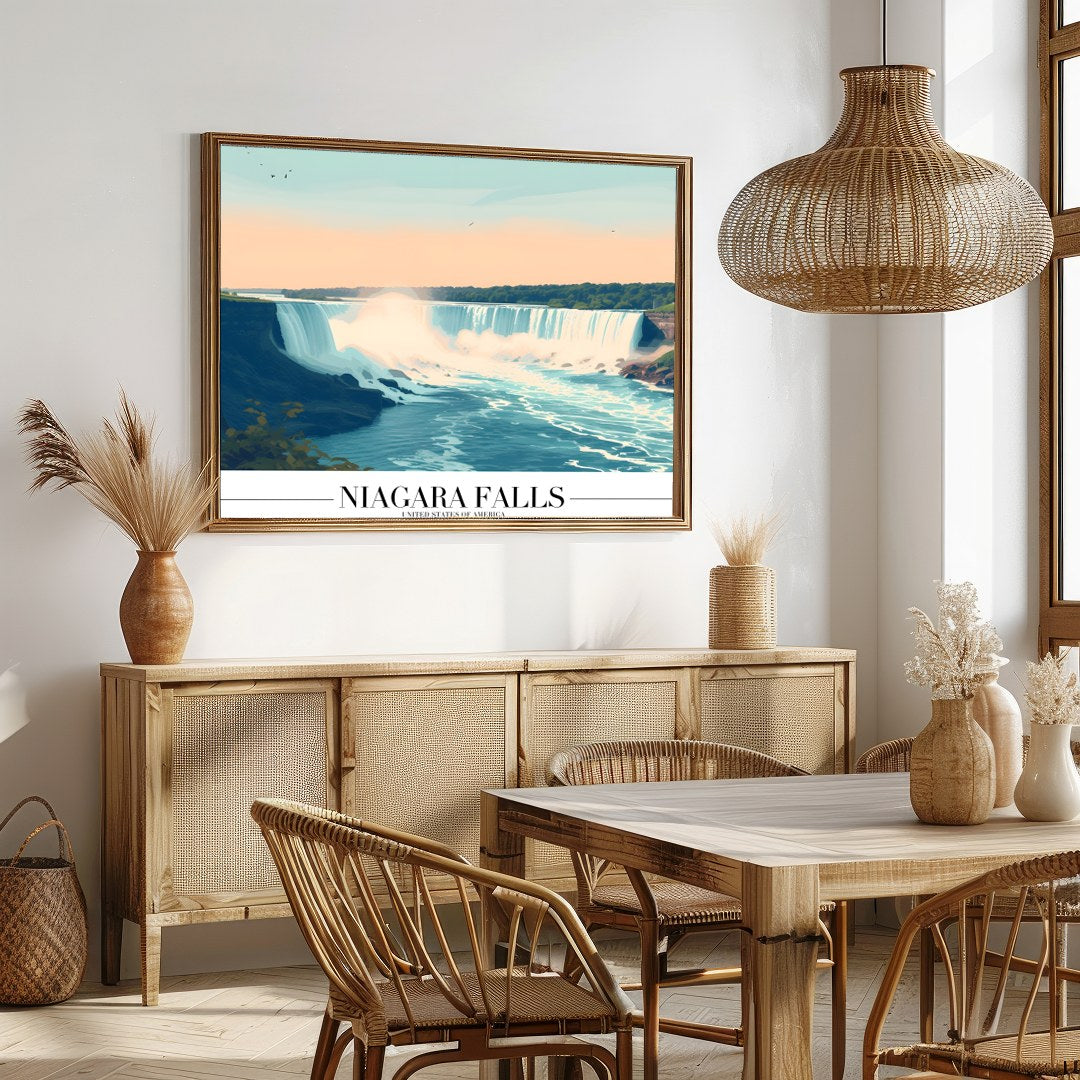Experience the majesty of Niagara Falls with this breathtaking wall art. The soothing colors and for Dining