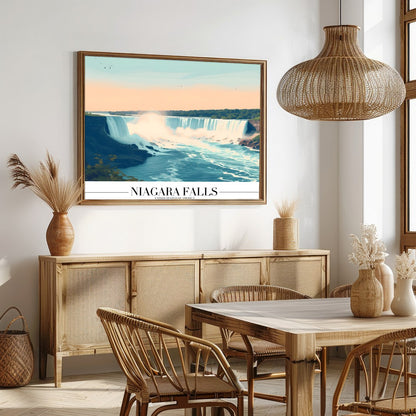 Experience the majesty of Niagara Falls with this breathtaking wall art. The soothing colors and for Dining