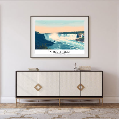 Experience the majesty of Niagara Falls with this breathtaking wall art. The soothing colors and for Foyer