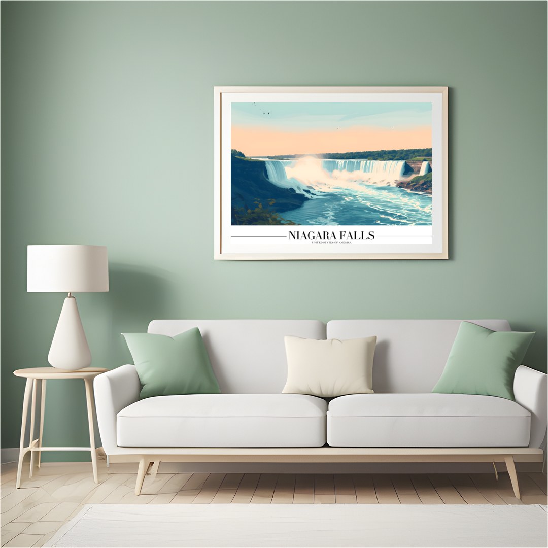 Experience the majesty of Niagara Falls with this breathtaking wall art. The soothing colors and for Hall