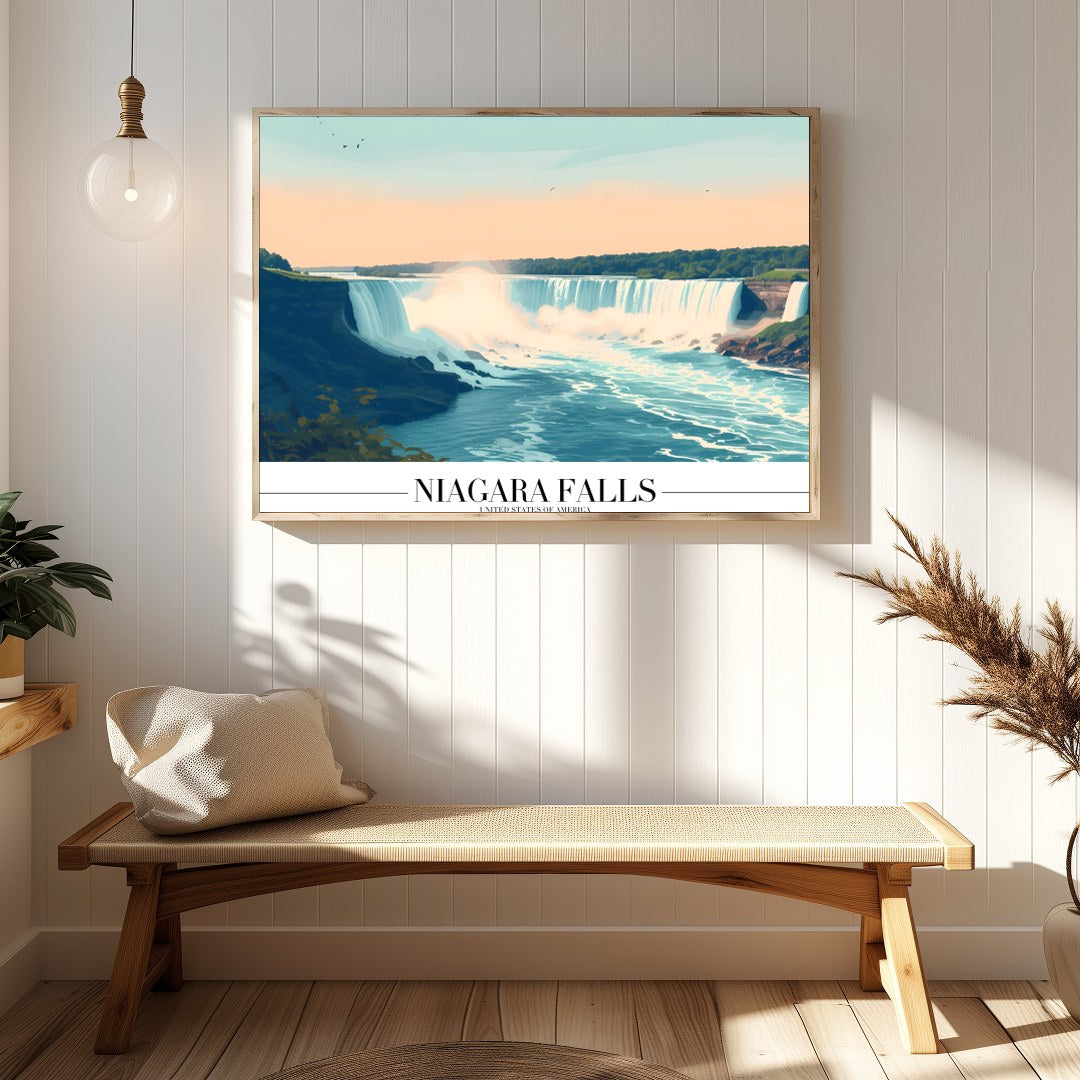 Experience the majesty of Niagara Falls with this breathtaking wall art. The soothing colors and for Hallway