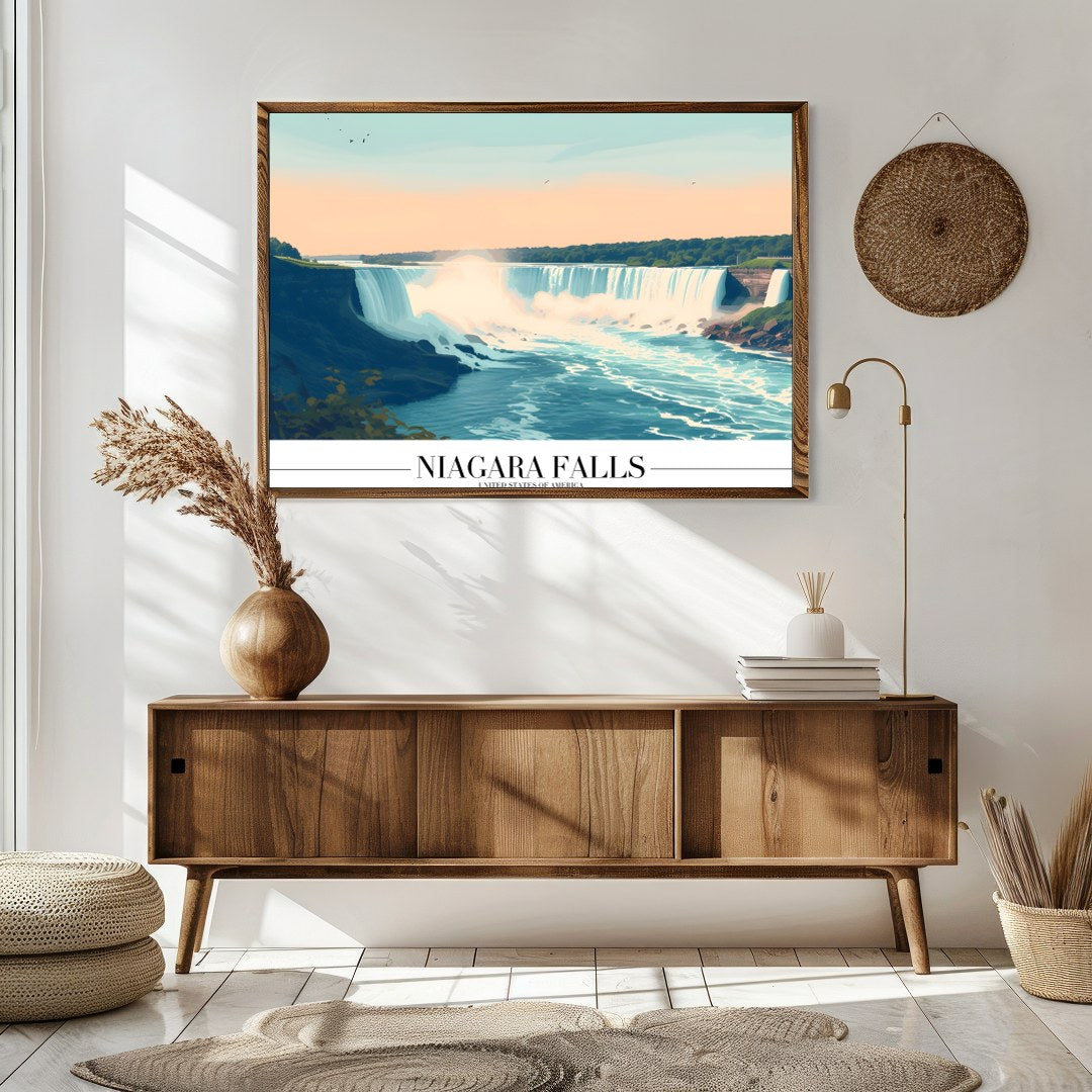 Experience the majesty of Niagara Falls with this breathtaking wall art. The soothing colors and for Sitting Area