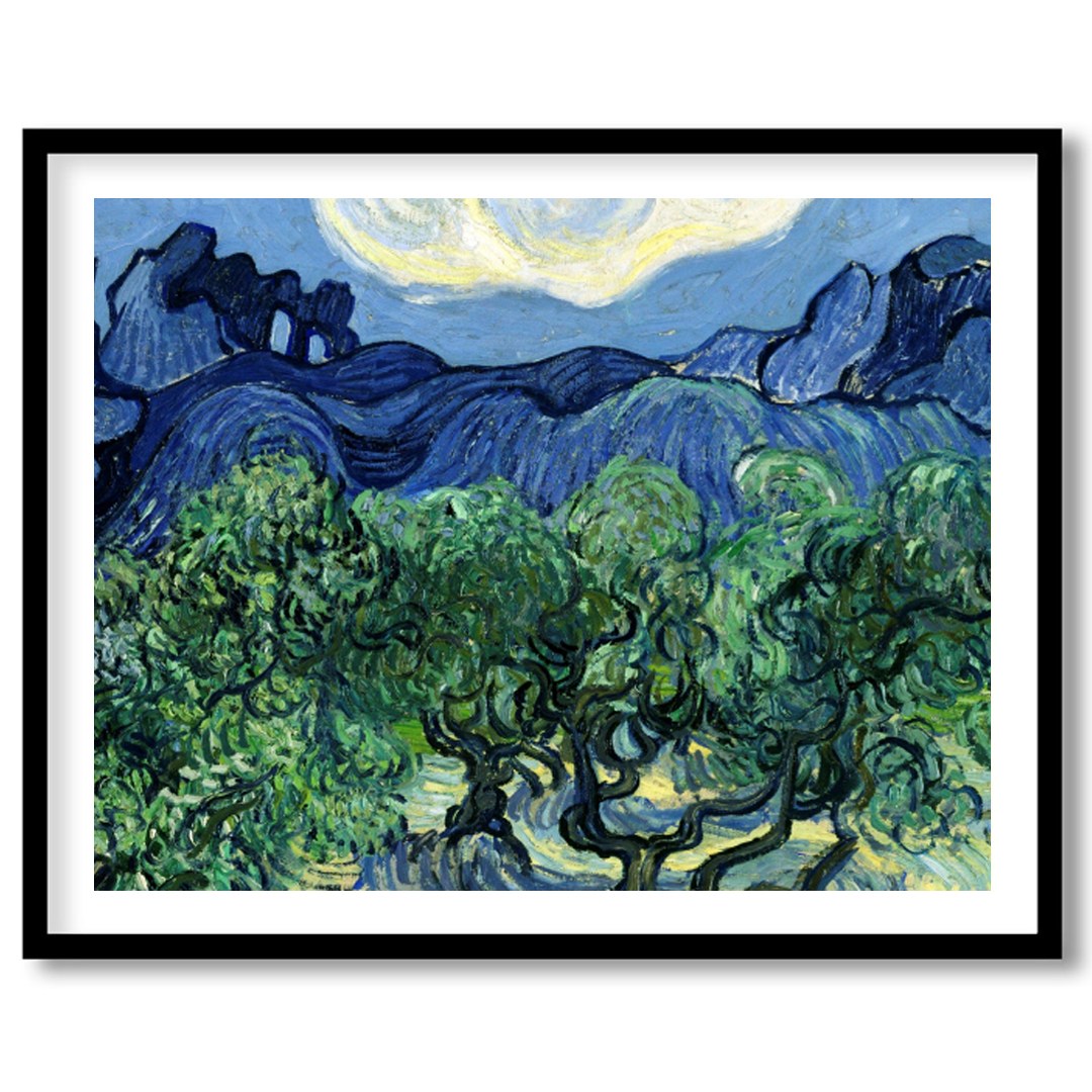 Capture the essence of a tranquil night with this vibrant artwork, depicting swirling clouds over for room