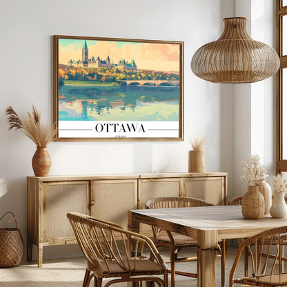 Capture the tranquil beauty of Ottawa with this stunning landscape artwork. Featuring the iconic for Dining