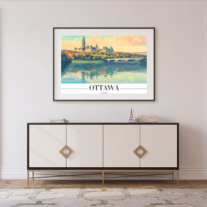 Capture the tranquil beauty of Ottawa with this stunning landscape artwork. Featuring the iconic for Foyer