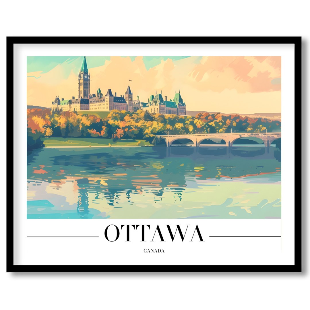 Capture the tranquil beauty of Ottawa with this stunning landscape artwork. Featuring the iconic for hallway