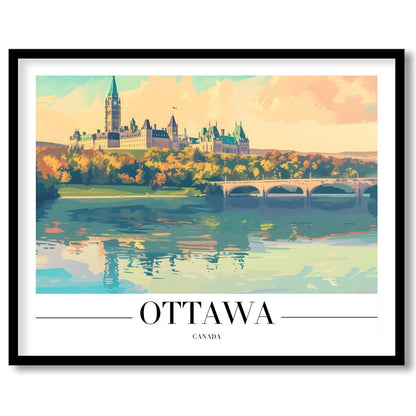 Capture the tranquil beauty of Ottawa with this stunning landscape artwork. Featuring the iconic for hallway