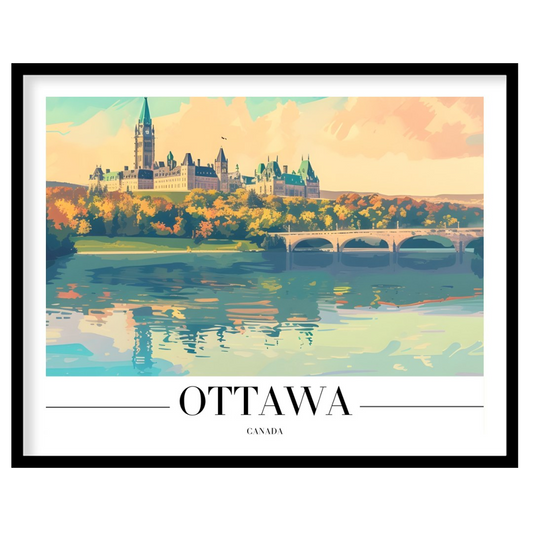 Capture the tranquil beauty of Ottawa with this stunning landscape artwork. Featuring the iconic for hallway