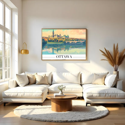 Capture the tranquil beauty of Ottawa with this stunning landscape artwork. Featuring the iconic for Living Room