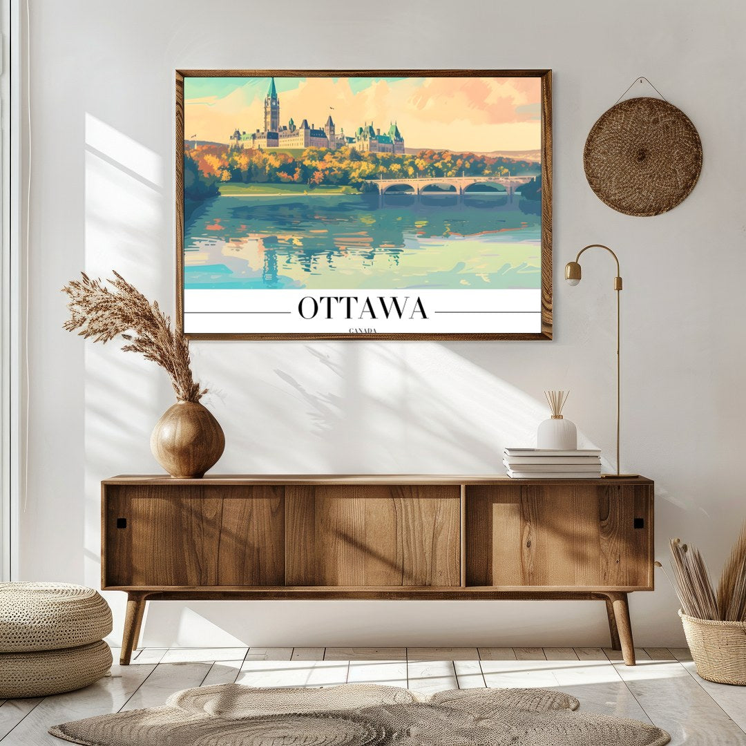 Capture the tranquil beauty of Ottawa with this stunning landscape artwork. Featuring the iconic for Sitting Area