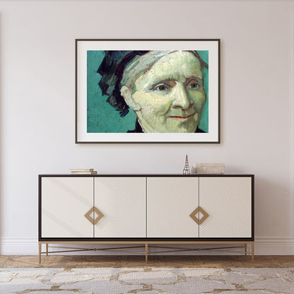 This captivating oil portrait showcases a serene expression that invites introspection. With its for Foyer